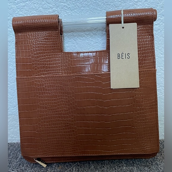 BEIS Bags Beis The Crossbody In Cognac Croc Poshmark